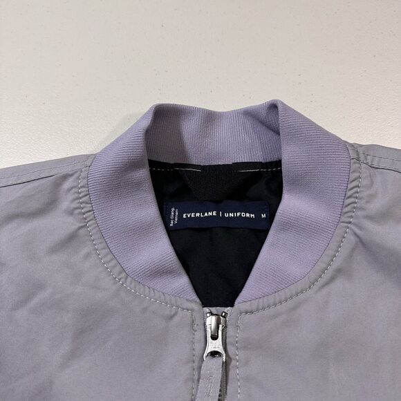 Everlane Uniform The Bomber Jacket Men M Lilac Purple Full Zip Magnetic Pocket - Picture 2 of 11